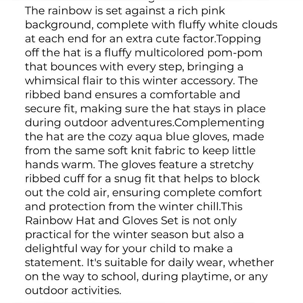 Kids Pink Rainbow Knit Hat and Gloves Set - Picture 8 of 8